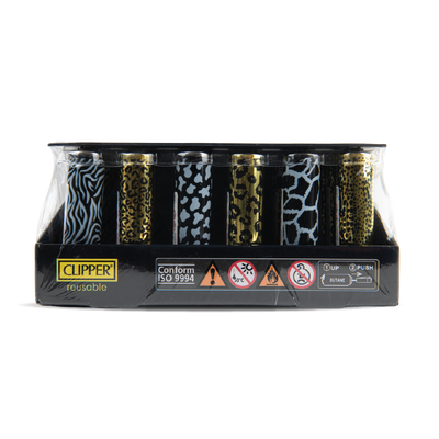 Clipper Lighters - Metal Savannah Print (30pcs)
