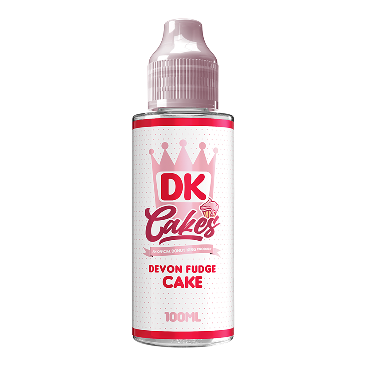 Bottle of DK Cakes Manchester Tart e-liquid on a white background