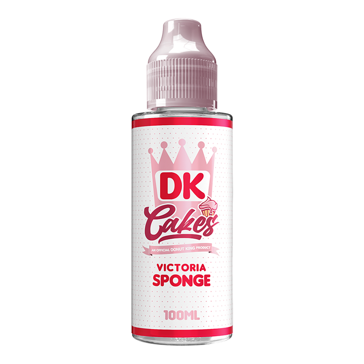 DK Cakes Victoria Sponge Cake e-liquid bottle on a white background