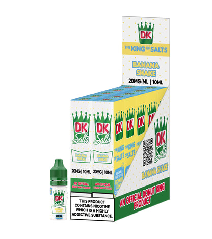DK Salts Banana Shake vape juice packaging on a white background
