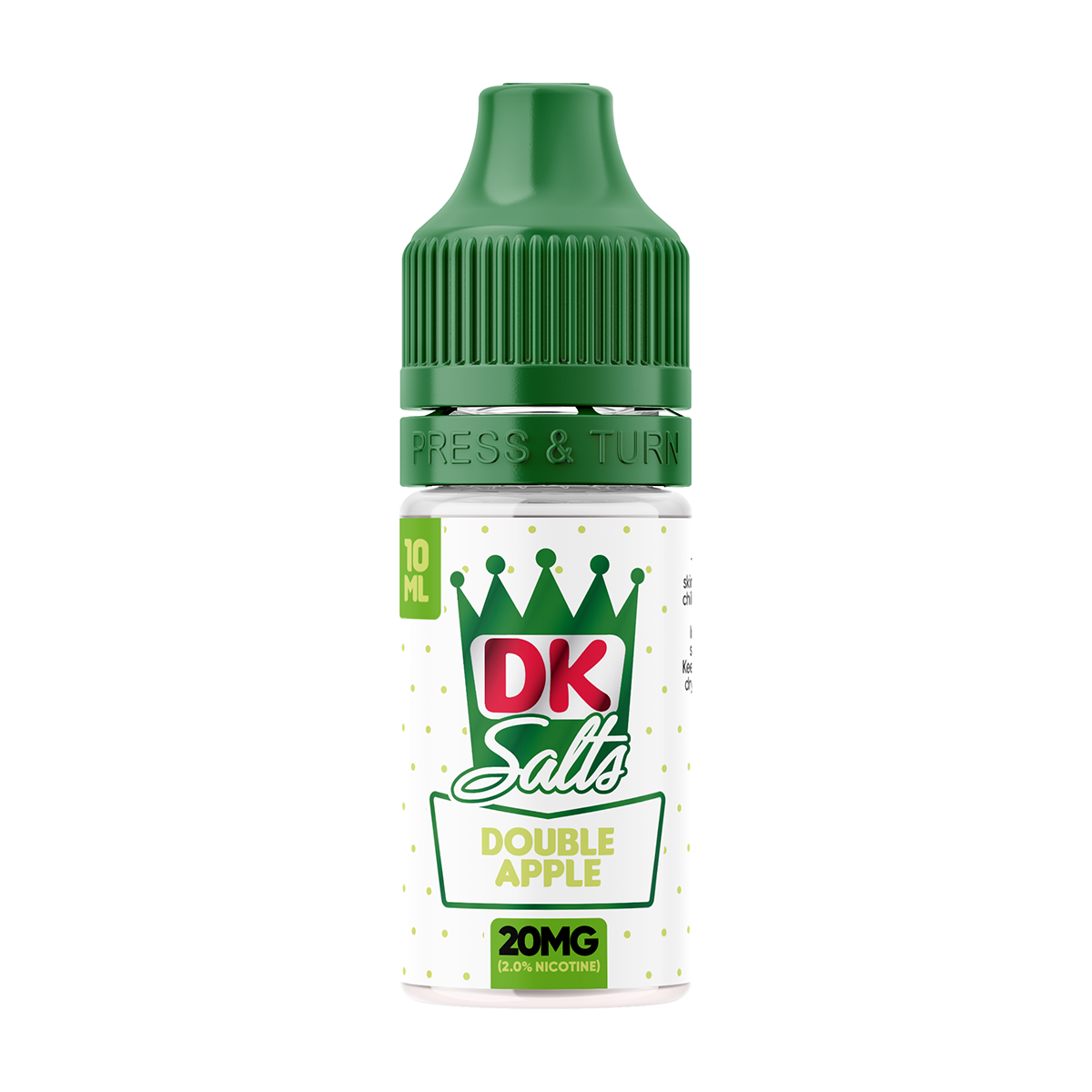 DK Salts Double Apple vape juice bottle on a white background