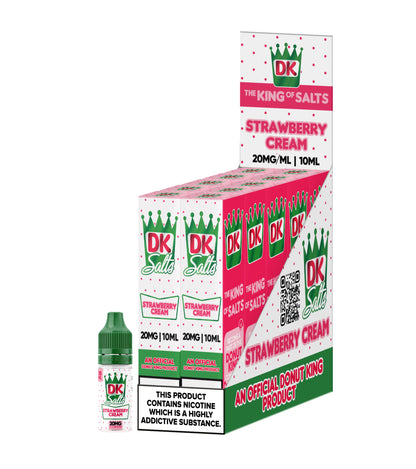 DK Salts Strawberry Cream vape juice packaging on a white background