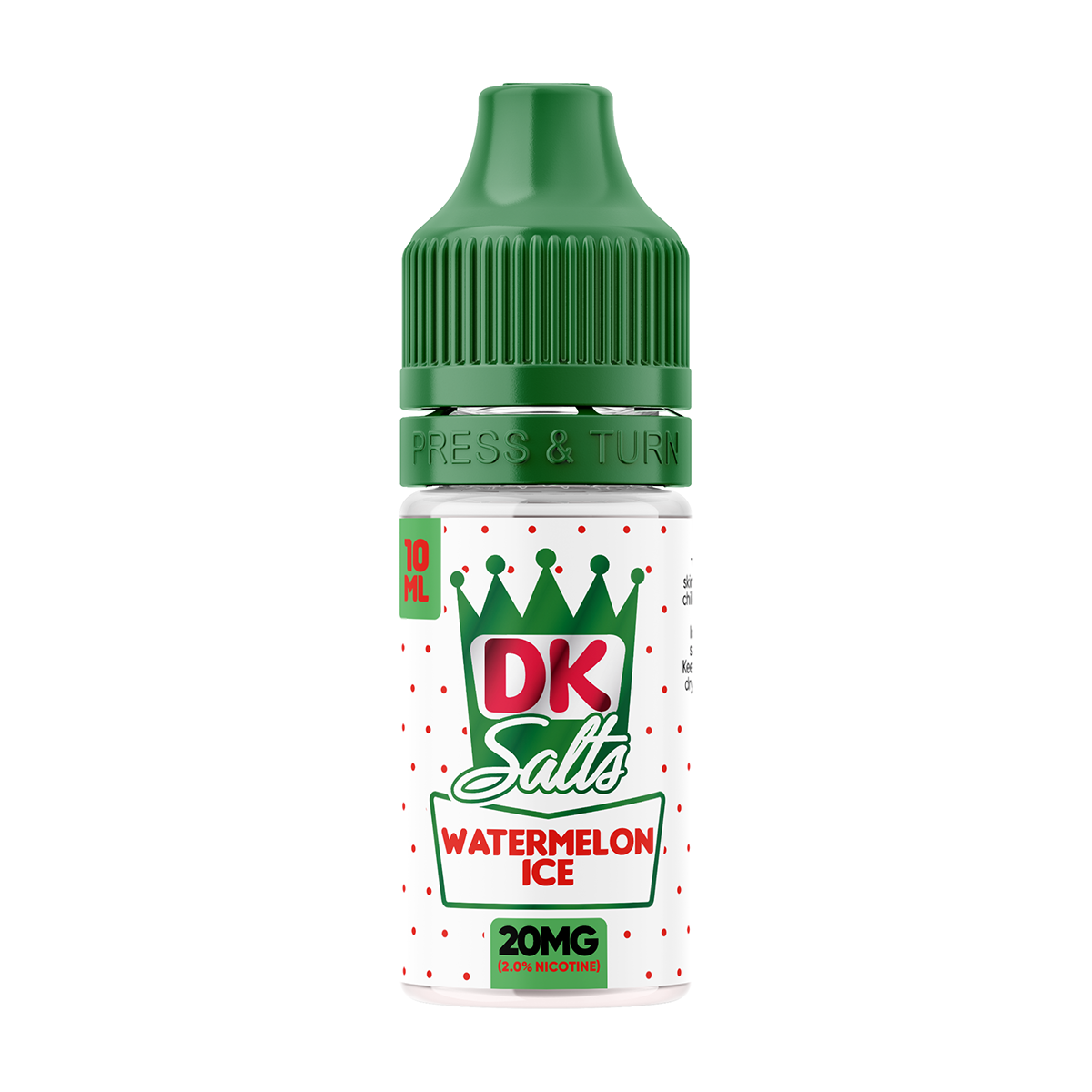 DK Salts watermelon ice vape juice bottle on a white background
