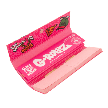 G-Rollz Dr. Whiskerz Pink Rolling Papers, Tips & Poker - 20 Pack