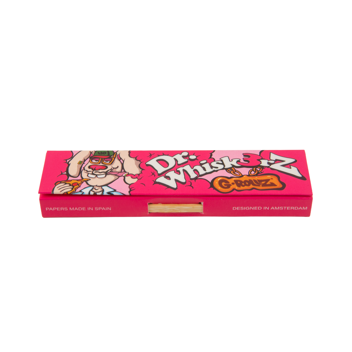 G-Rollz Dr. Whiskerz Pink Rolling Papers, Tips & Poker - 20 Pack