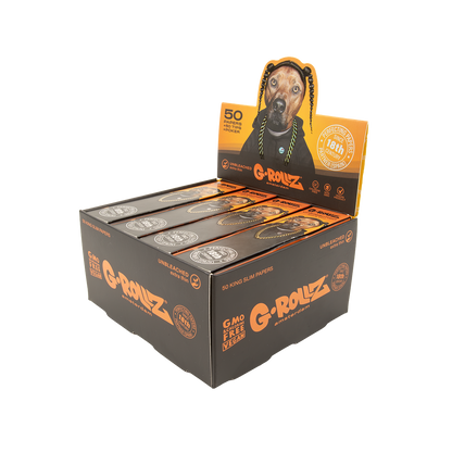 G-Rollz Rap Dog Unbleached King Size Papers + Tips + Poker - (20 Pack)