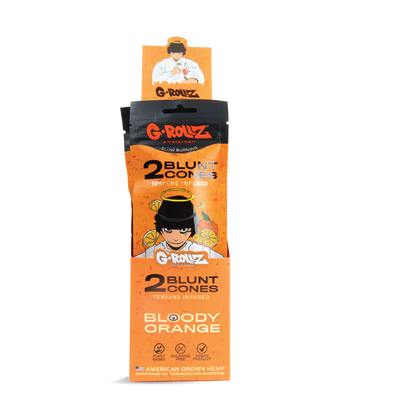 G-Rollz Terpene-Infused 2 Blunt Cones - Bloody Orange (12 Pack)