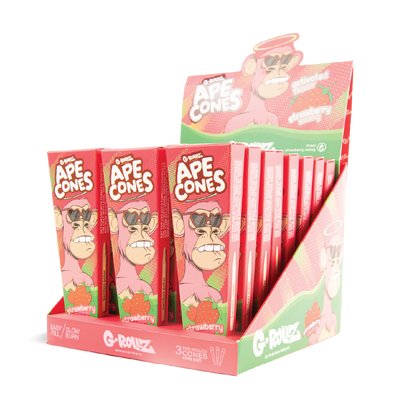 G-Rollz 'Ape Cones' King Size Pre-Rolled 3pcs Pack - Strawberry Swing (24 Pack)