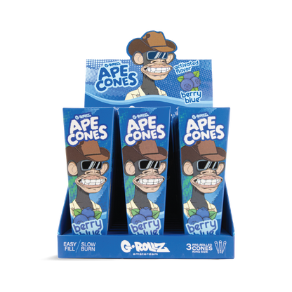 G-Rollz 'Ape Cones' King Size Pre-Rolled 3pcs Pack - Berry Blue (24 Pack)