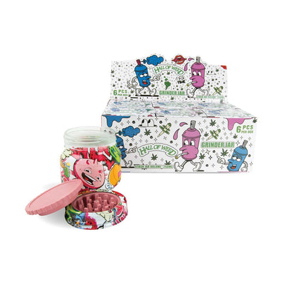 Hall of Weed Grinder Jar: Assorted Designs - 250ml (6 Pack)