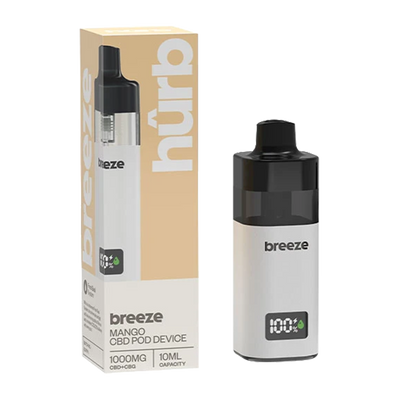 Hûrb Breeze CBD Pod Device CBD+CBG 1000mg 10ml - Mango