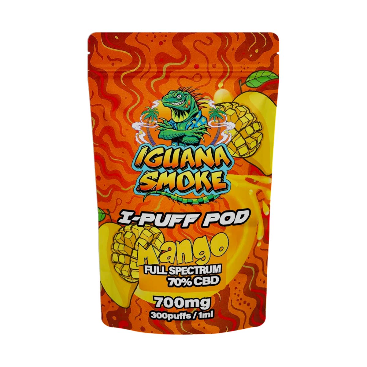 Iguana Smoke I-Puff Replacement Pod: Mango - 700mg (Single Piece)
