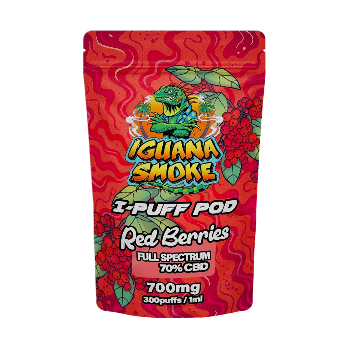 Iguana Smoke I-Puff Replacement Pod: Red Berries - 700mg (Single Piece)