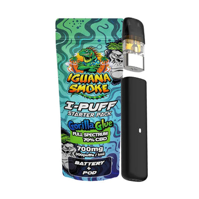 Iguana Smoke I-Puff Starter Pack CBD Vape Kit: Gorilla Glue - 700mg (Single Piece)