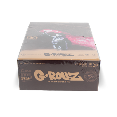 G-Rollz Rolling Papers, Tips & Poker: Unbleached Extra Thin - King Size (24 Pack)