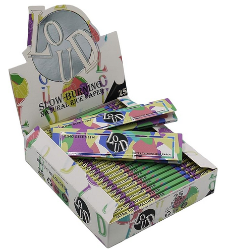 Loud Ldn XLoud Slow Burning Natural  Kingsize Rice Rolling Papers (Full Box)