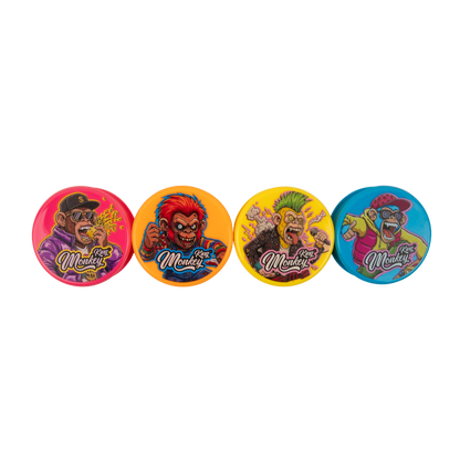 Monkey King Acrylic 3 Part Grinders - (12 Pack)