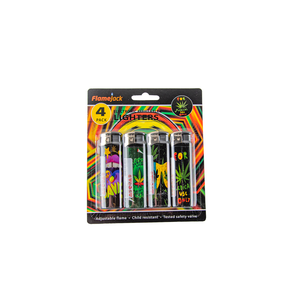 Flamejack Lighters 4 Pack (24 Pack)