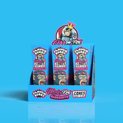 Monkey King: King Size Flavor Burst Cones (24 Pack) - Blueberry