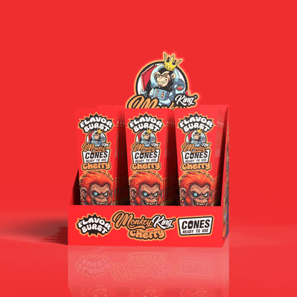 Monkey King: King Size Flavor Burst Cones (24 Pack) - Cherry