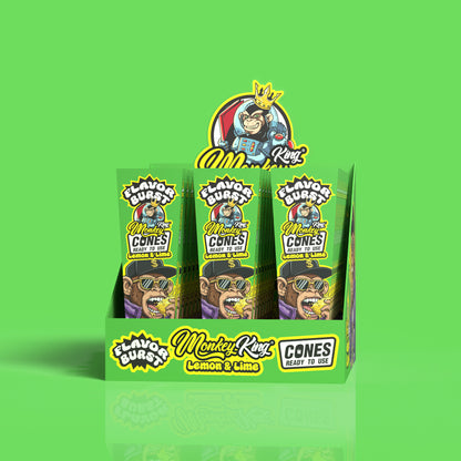 Monkey King: King Size Flavor Burst Cones (24 Pack) - Lemon Lime