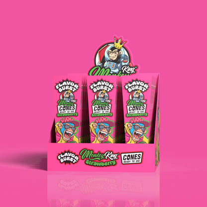 Monkey King: King Size Flavor Burst Cones (24 Pack) - Strawberry