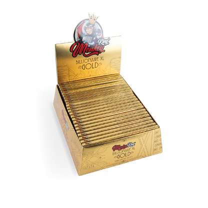 Monkey King Rolling Papers & Tips: Billionaire Gold XL - Extra Long (24 Pack)