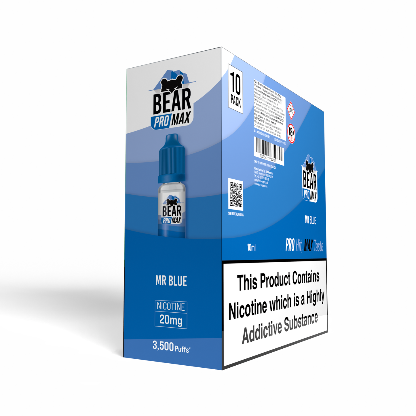 BEAR Pro MAX Salts: Mr Blue - 10mg (10 Pack)