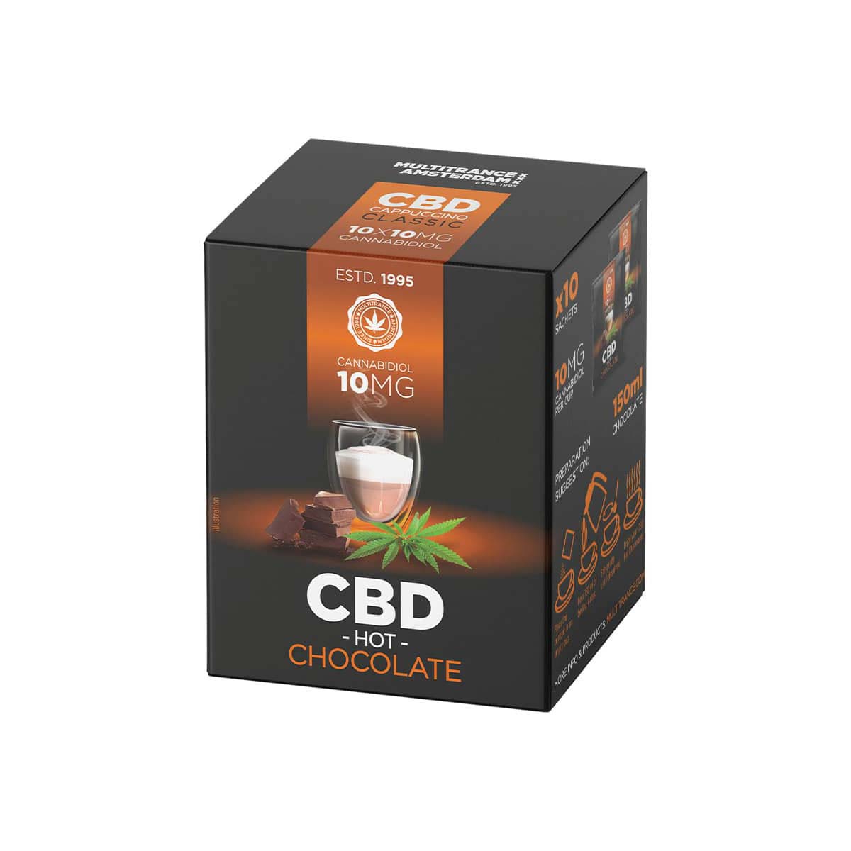 Multitrance Hemp CBD Hot Chocolate: 10mg (10 Sachets)