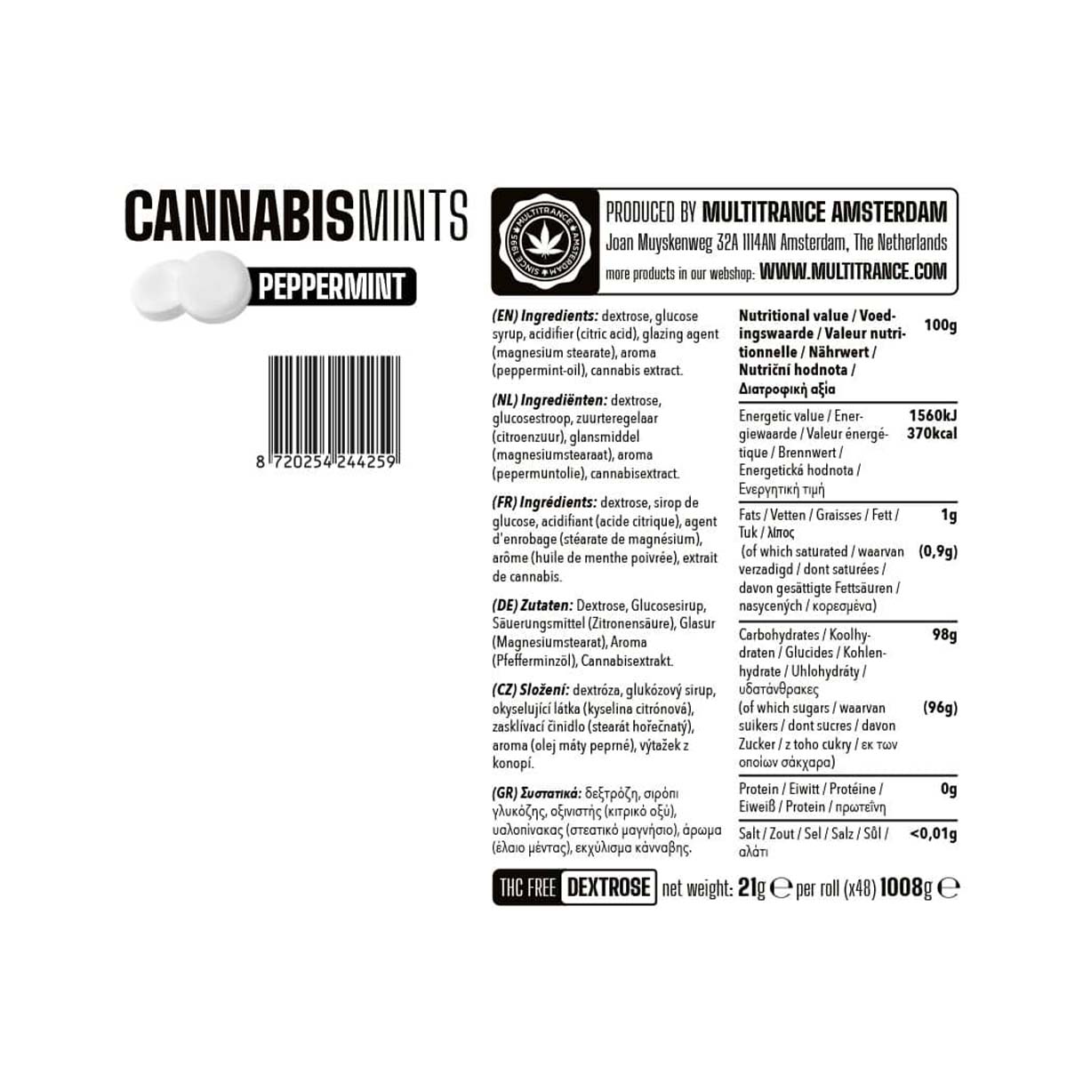 Multitrance Cannabis Mints: Peppermint (48 Pack)
