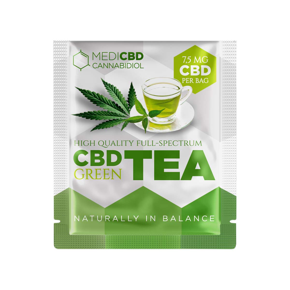 MediCBD CBD Tea Pyramid Bags: Green Tea - 150mg (20 Pack)