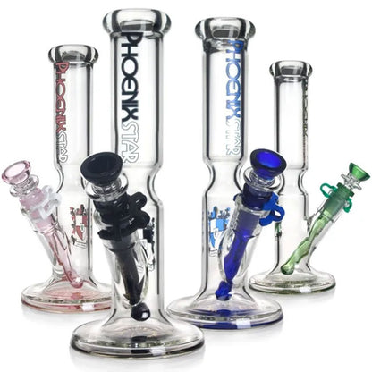 Phoenix Star: 10" Wide Base Straight Glass Bong - (PHX02)