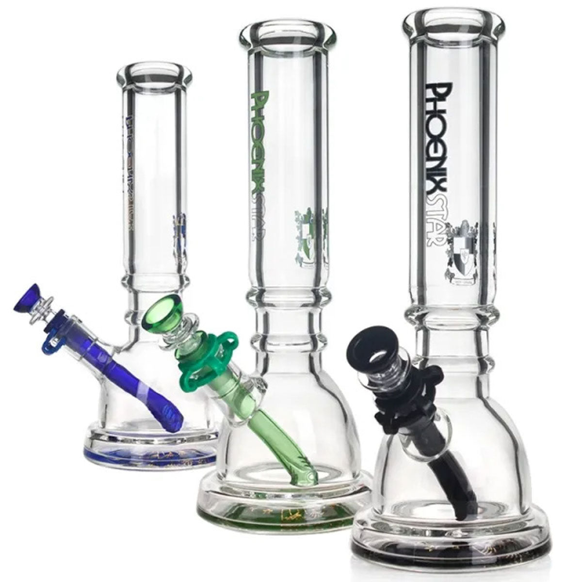 Phoenix Star: 12" 7mm Thick Wide Base Glass Bong