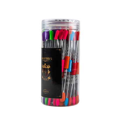 Phoenix Star: 4.8" Mixed Colour Silicone Tipped Metal Dab Tool 50 Pack - (PHX761)