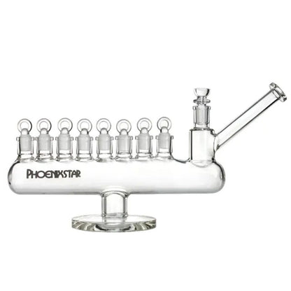 Phoenix Star: Menorah Clear 8 x 14mm Joint Glass Dry Pipe (PHX852)
