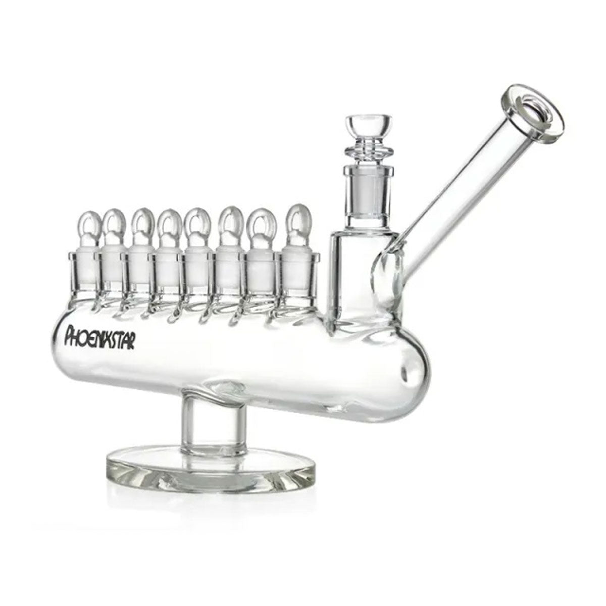 Phoenix Star: Menorah Clear 8 x 14mm Joint Glass Dry Pipe