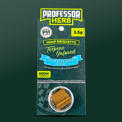 Professor Herb Hemp Briquette Hash 3.5g Sour Blueberry Kush