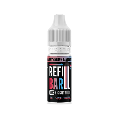 Vape juice bottle labeled 'Refill Bar' on a white background