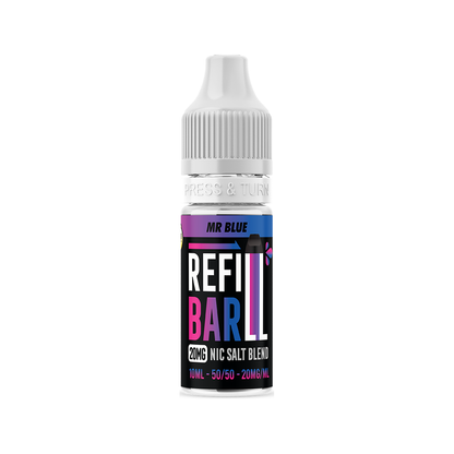 E-liquid bottle with 'Refill Bar' branding on a white background