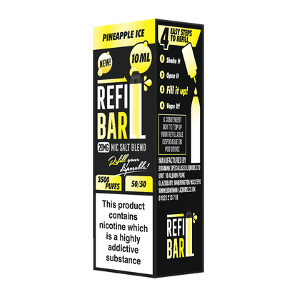 Refill Bar Salts Pineapple Ice 10ml 50vg - (Pack Of 10)