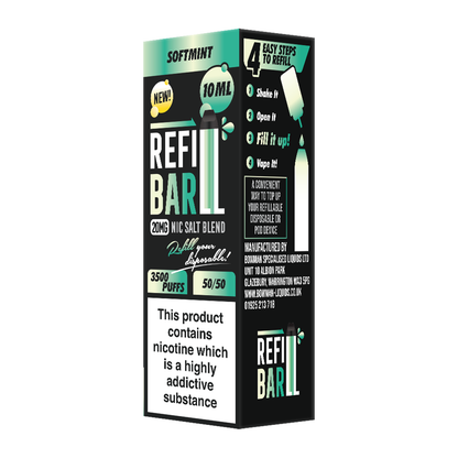 Refill Bar Salts Softmint 10ml 50vg - (Pack Of 10)