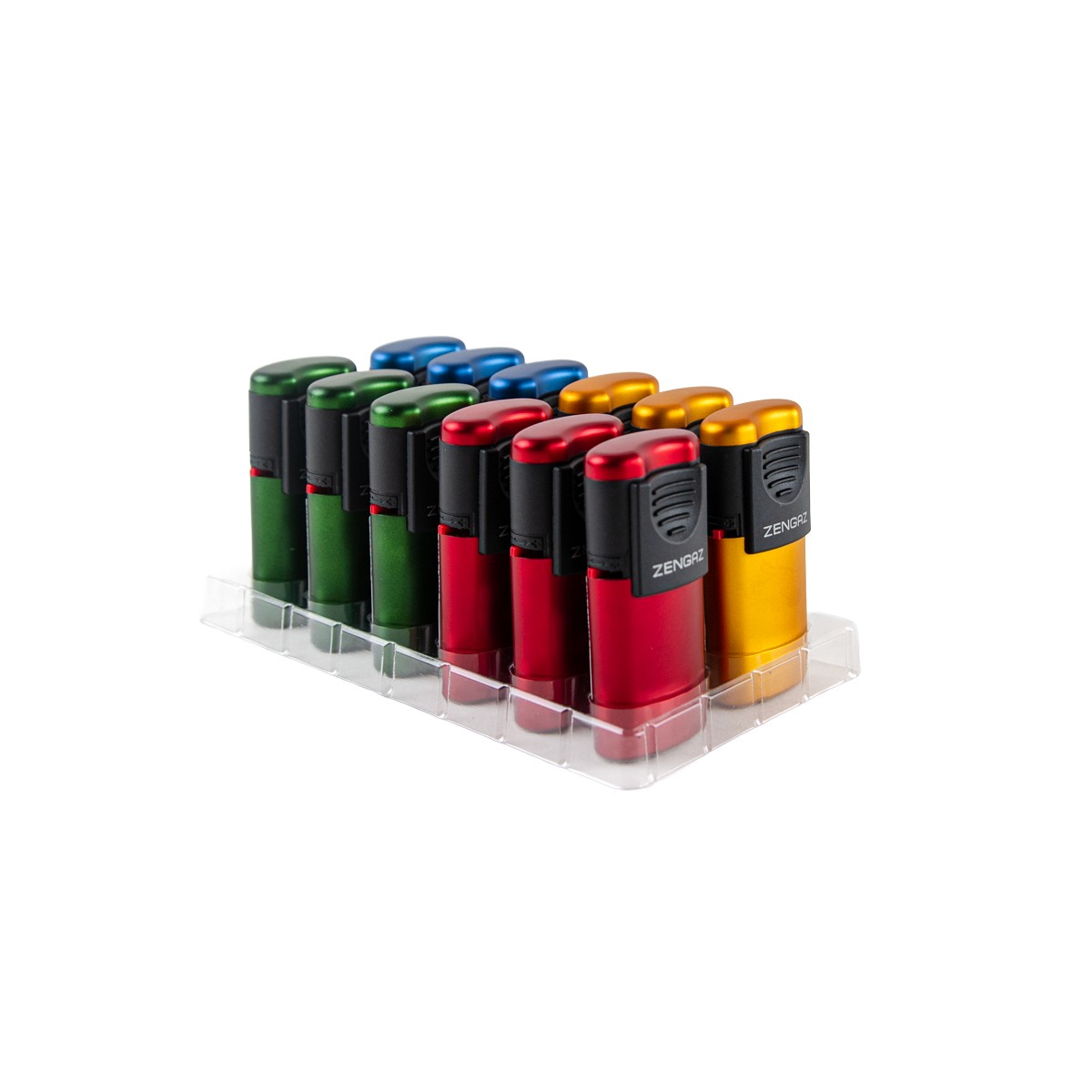 Zengaz Zl-5 Metallic Slider Jet Lighters (12 Pack)