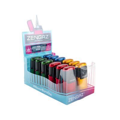 Zengaz Zl-5 Metallic Slider Jet Lighters (12 Pack)
