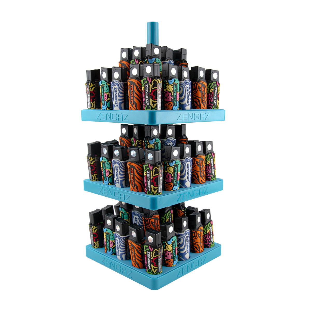 Zengaz Zl-7 Slim Jet Lighters 72 Piece 3 Layer Pyramid Display Stand (72 Pack)