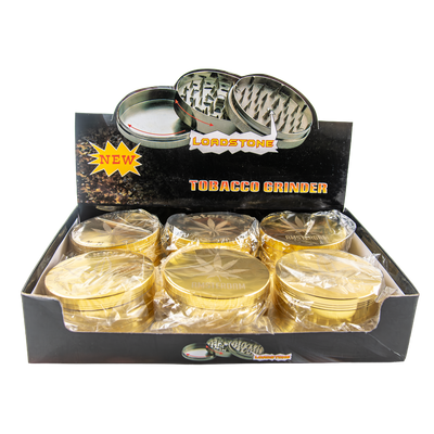 Sparkys Jumbo 3 Piece Metal Grinders - Gold (6 Pack)