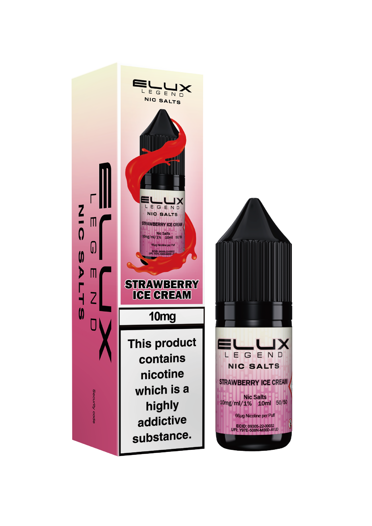 Elux Legend Nic Salts: Strawberry Ice Cream - 20mg (10 Pack)