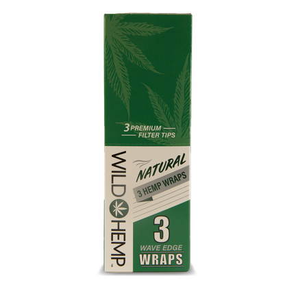 CDU Wild Hemp: 3 Hemp Wraps - Natural (20 Pack)