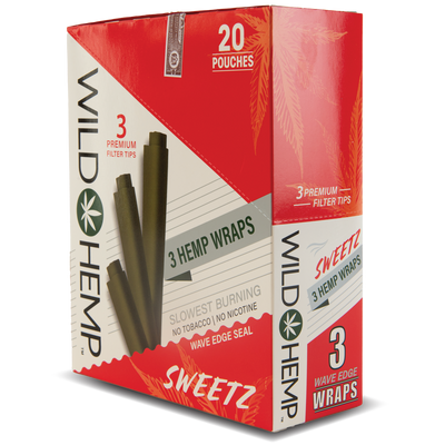 CDU Wild Hemp: 3 Hemp Wraps - Sweetz (20 Pack)