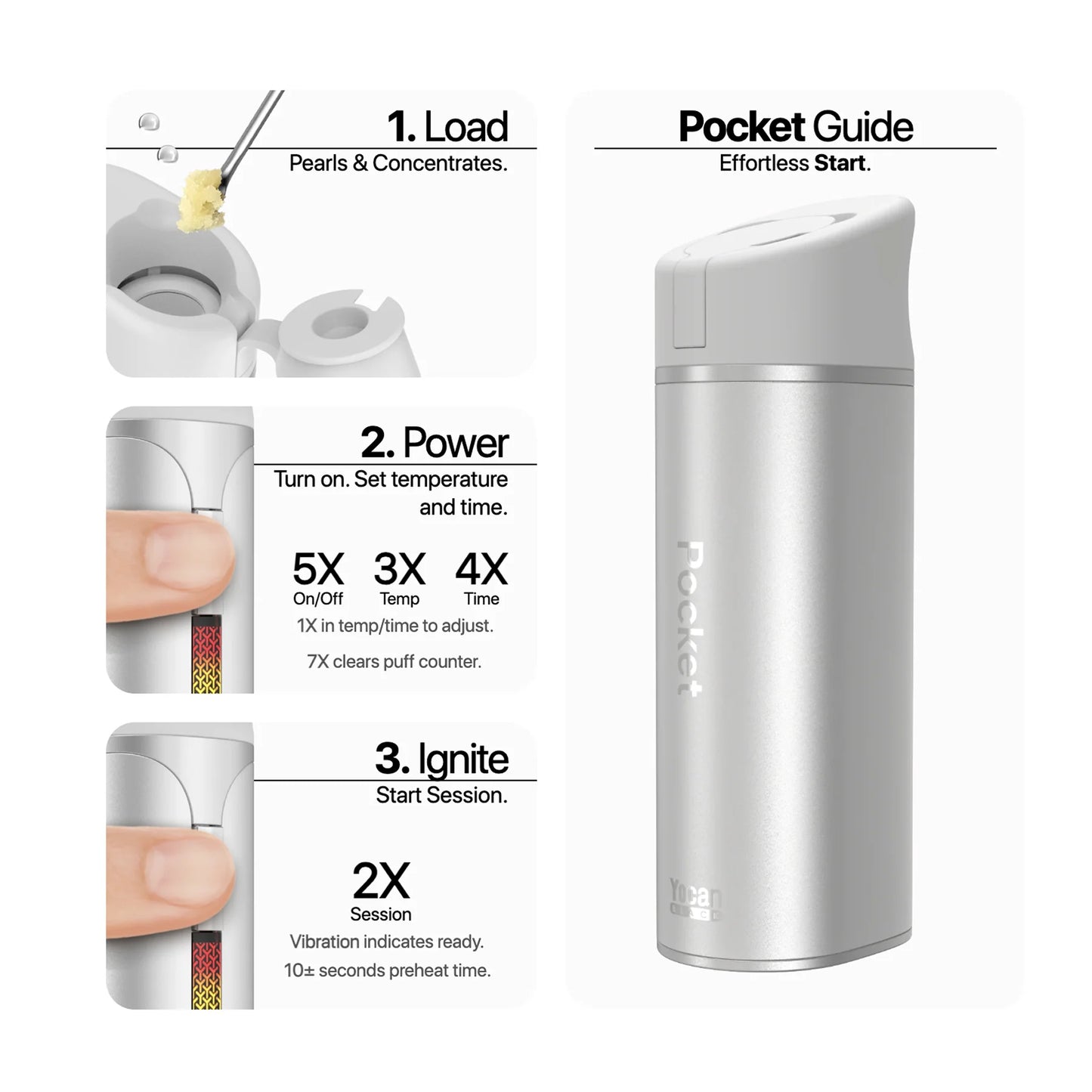 Yocan Black Pocket Concentrate Vaporizer: Jet Black (Single Piece)