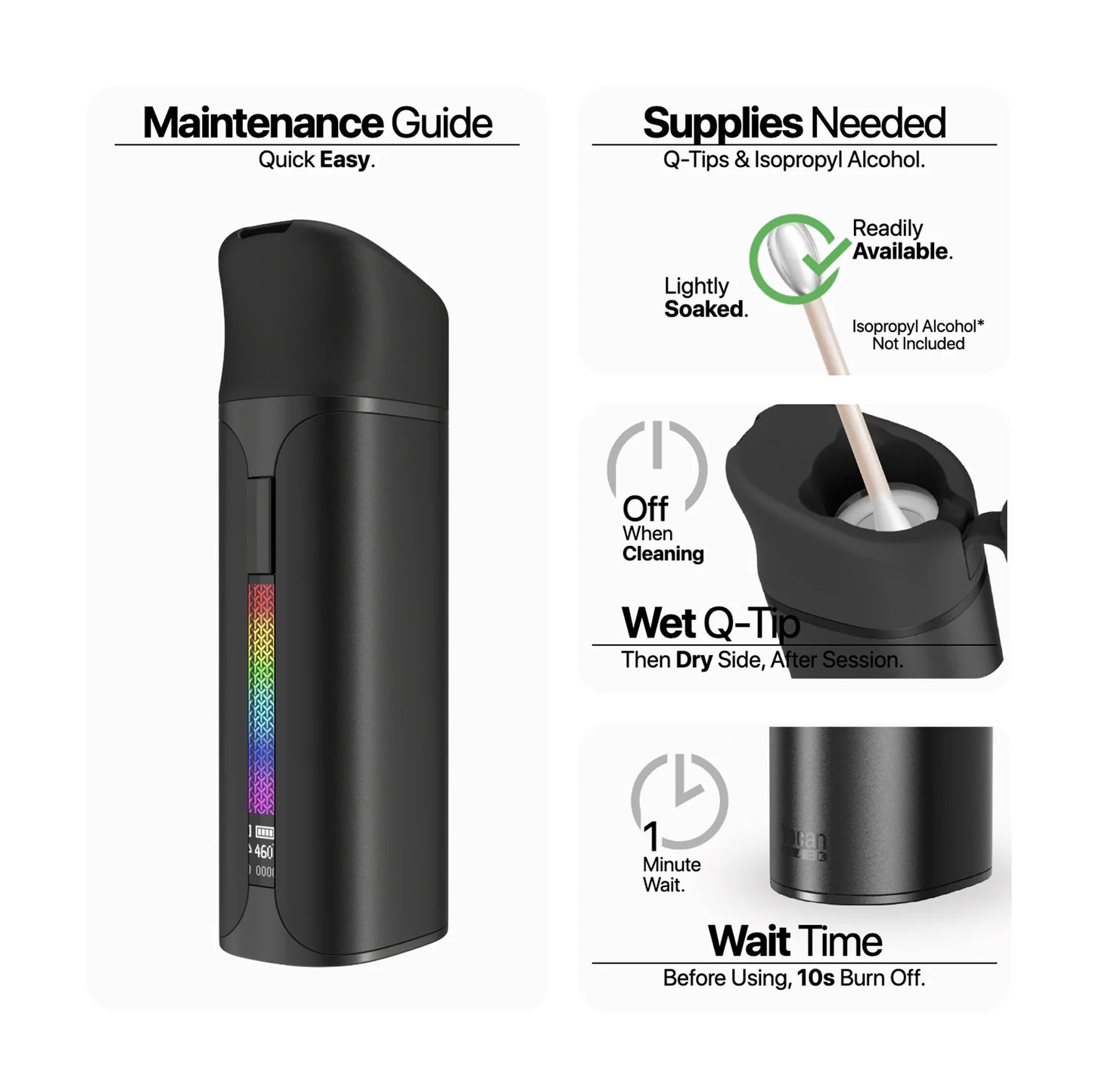 Yocan Black Pocket Concentrate Vaporizer: Jet Black (Single Piece)